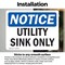 Signmission Utility Sink Only, 14 in W x Rectangle, Vinyl Decal OS-2PACK-NS-D-1014-L-18849 - alternate 6